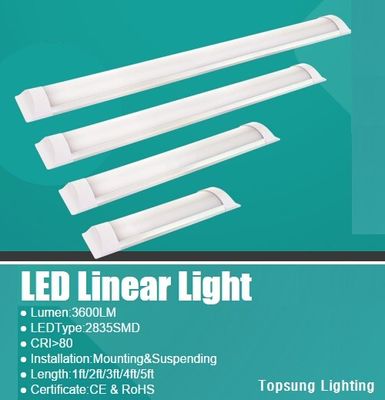 3ft 24*75*900mm LED Linear Batten Não Dimmable Linear Tube Lighting