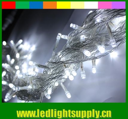 Iluminação de linha LED de PVC forte 100 lâmpadas de 12v branca quente para exterior