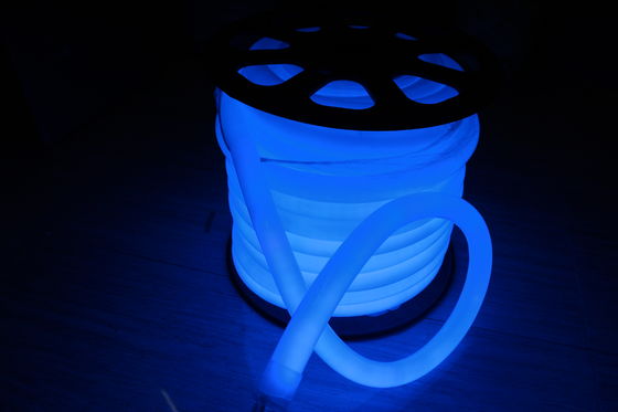 luz flexível de neon azul 360 volts 24v 100LEDs/m para exterior com diâmetro redondo de 25 mm