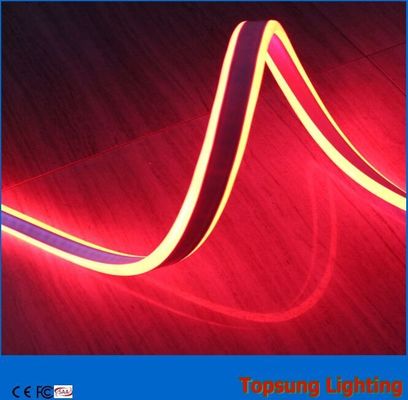Lâmpadas de neon de faixa flexível de dois lados vermelhas de 24 V para decoração de edifícios
