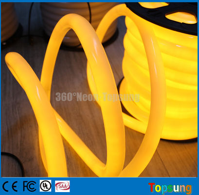 25M bobina 12V amarelo redondo 360 graus LED flexão de néon para sala