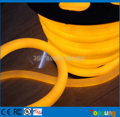 25M bobina 12V amarelo LED flex 360 neon para edifícios