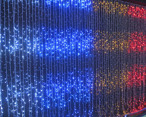 Flat emissora 220v fada LED luzes de Natal ao ar livre cortina aprovação CE ROHS