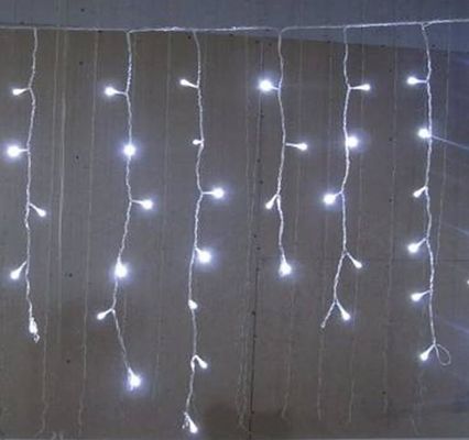 240V luzes de cortina de Natal Anti-UV Material anti-tempo