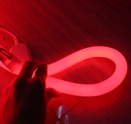 110V 220V 360 graus brilho LED redondo flexível corda de neão cor vermelho claro