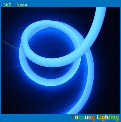 16mm 360 graus LED tubo de néon redondo azul luzes de decoração flexíveis 24V