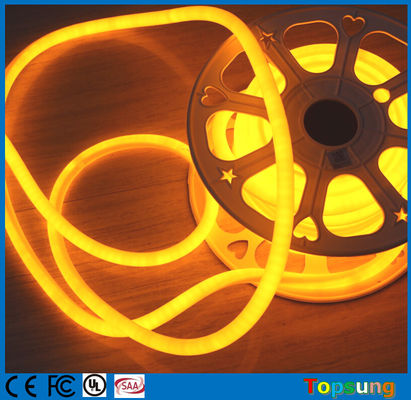 16mm IP67 luz de neon à prova d'água alta lumen 110V 360 graus luzes redondas de neon amarelo