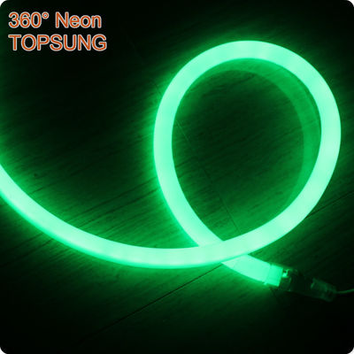 12V IP67 LED redondo flexão de néon 16mm mini 360 graus cabo verde luz tubo macio