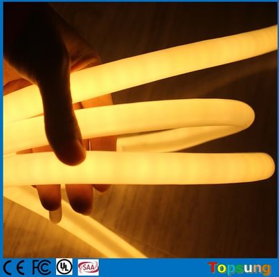 120LED/M LED neon luz de corda 360 graus 16mm mini PVC neon flex branco quente DC12V