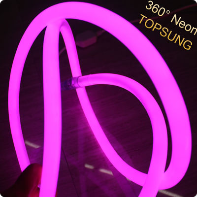 360 rodadas mini flexível neon flex led luzes de faixa fita rosa cor púrpura 24v