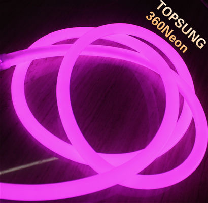 Lâmpadas de neon redondo de PVC de 16 mm LED rosa de 360 graus de neon flex 110V