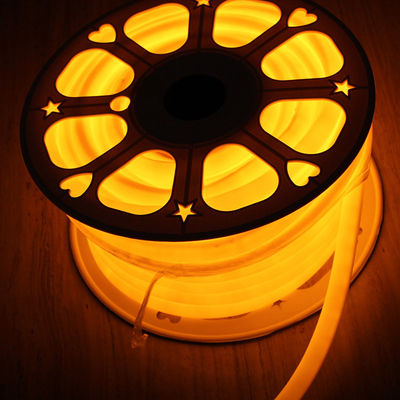 DC12V luz de neon de tubo de PVC fina redonda 16 mm 360 graus LED laranja neon flex SMD2835