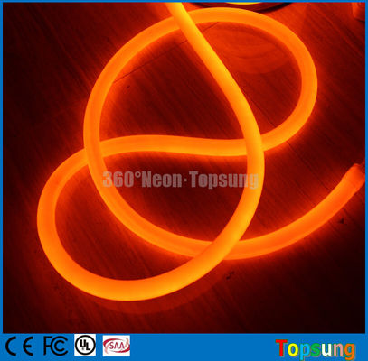 luz de neon de tubo de PVC de cor laranja fina redonda 16 mm 360 graus LED neon flex DC24V