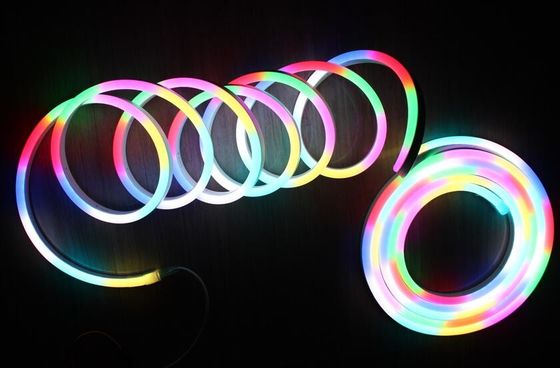 Luz de corda flexível de néon digital LED RGB para decoração de edifícios