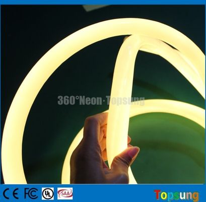 25M bobina 12 Volt 360 graus redondo quente branco LED flex neon faixa para sala