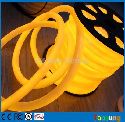 Tubo LED à prova d'água de 360 graus âmbar 24V tubo flexível de neon redondo 25mm mangueira de PVC amarelo