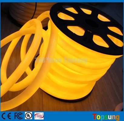 Tubo LED à prova d'água de 360 graus âmbar 24V tubo flexível de neon redondo 25mm mangueira de PVC amarelo