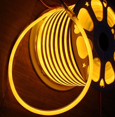 50m bobina anti-UV totalmente à prova d'água IP68 LED flex neon tira 24vsmd flexível tubo macio amarelo emissora mini 7 * 15mm