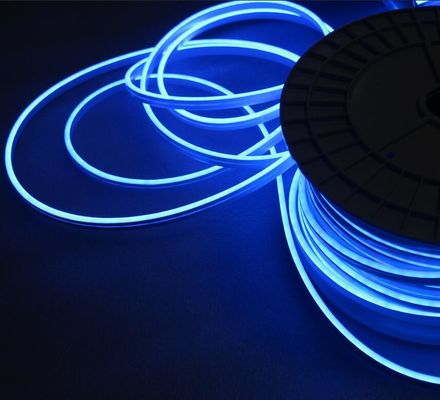 Mini lado emissora de silicone à prova d'água exterior 12v LED neon flex iluminação de tira 6mm azul