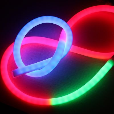 360 graus LED neon flex silicone pixel rgb flexível LED neon tubo 24v controlador dmx endereçável