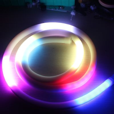 Nova luz de neon flex de silicone de 24 volts RGB digital endereçável dmx LED neon flex 360