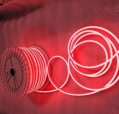 50m bobina vermelha 12V LED Neon Light SMD 2835 120Leds/M 6X12mm Iluminação flexível Impermeável