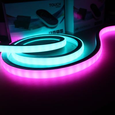 Mudança de cor RGB SMD5050 70leds/m Quadrado Flexível Led Neon Rope Light 18x18mm