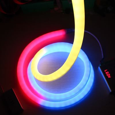 Impressionante neon redondo de 360 graus LED flexível digital dmx neon tira luz dmx pixel neon corda