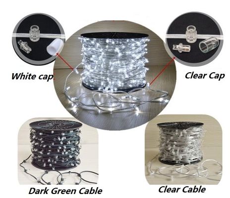 2019 IP 65 branco quente PVC cristal Wire DC 12V clip light/ 200leds linha de luz de fada 100m/roll led bud lights