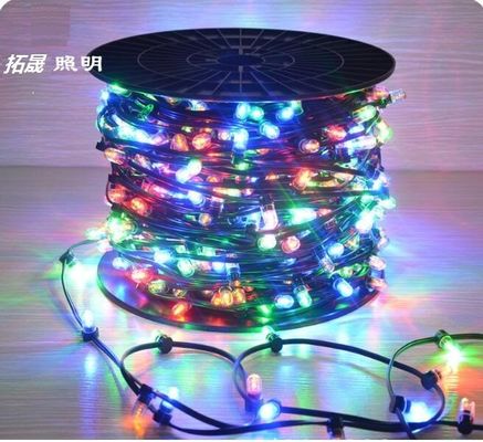 lâmpada de LED cordão exterior 100m 12V RGB mudança de cor LED lâmpadas de cordão de fadas de Natal clipes tiras
