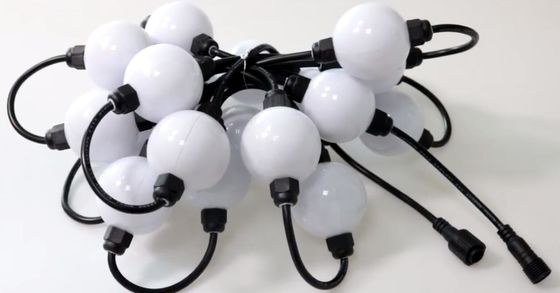 10 ft bobina DMX 24v 50mm RGB pixel led linhas de luz globo 3D bolas para projeto de decoração ao ar livre
