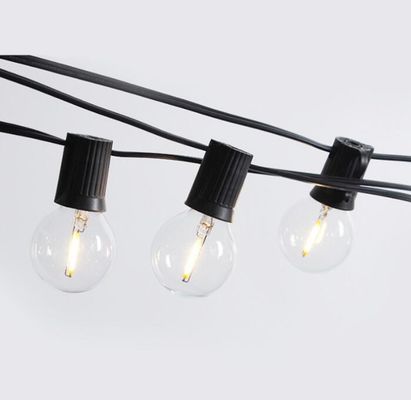 100ft G40 Outdoor Led Light String Globo Bulbs Black Wire Conectável