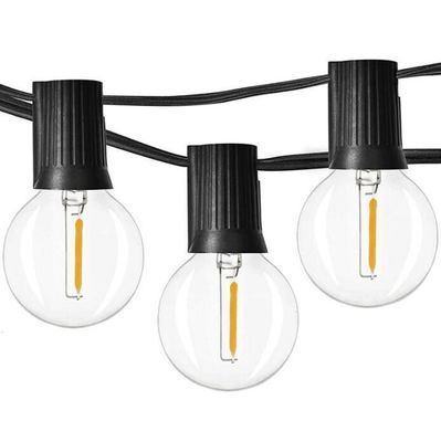 100ft G40 Outdoor Led Light String Globo Bulbs Black Wire Conectável